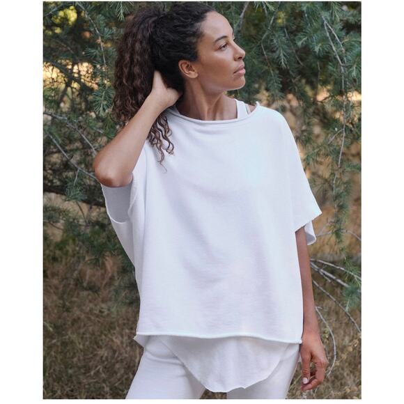 Frank & Eileen Olive Capelet White Cotton One Size - Picture 2 of 6